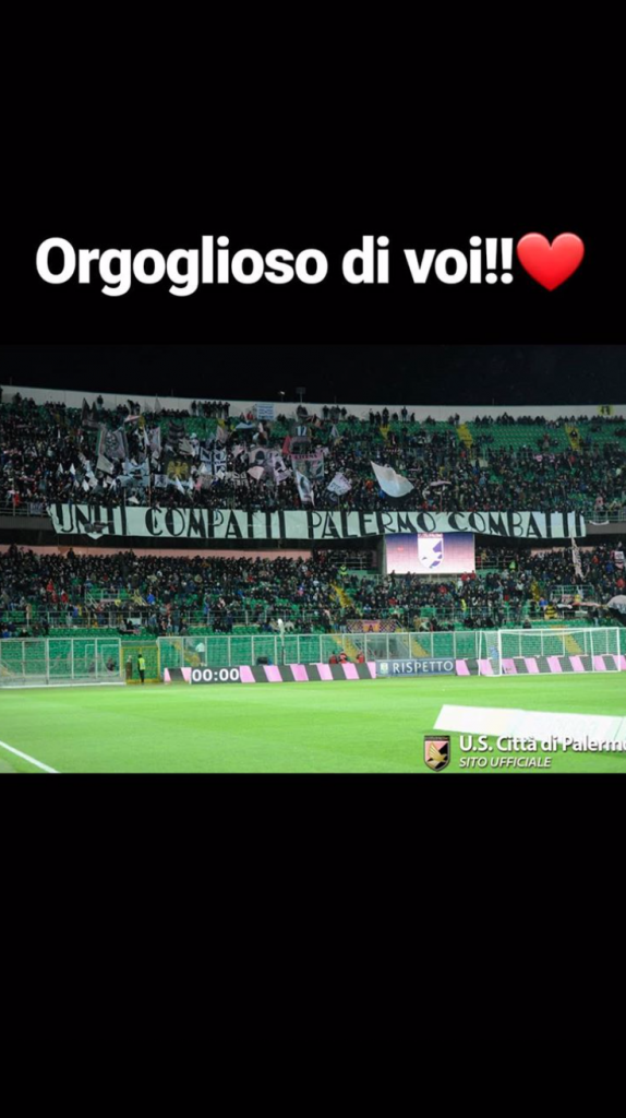 [FOTO] Palermo, Rispoli ai 23mila del Barbera: “Orgoglioso di voi”