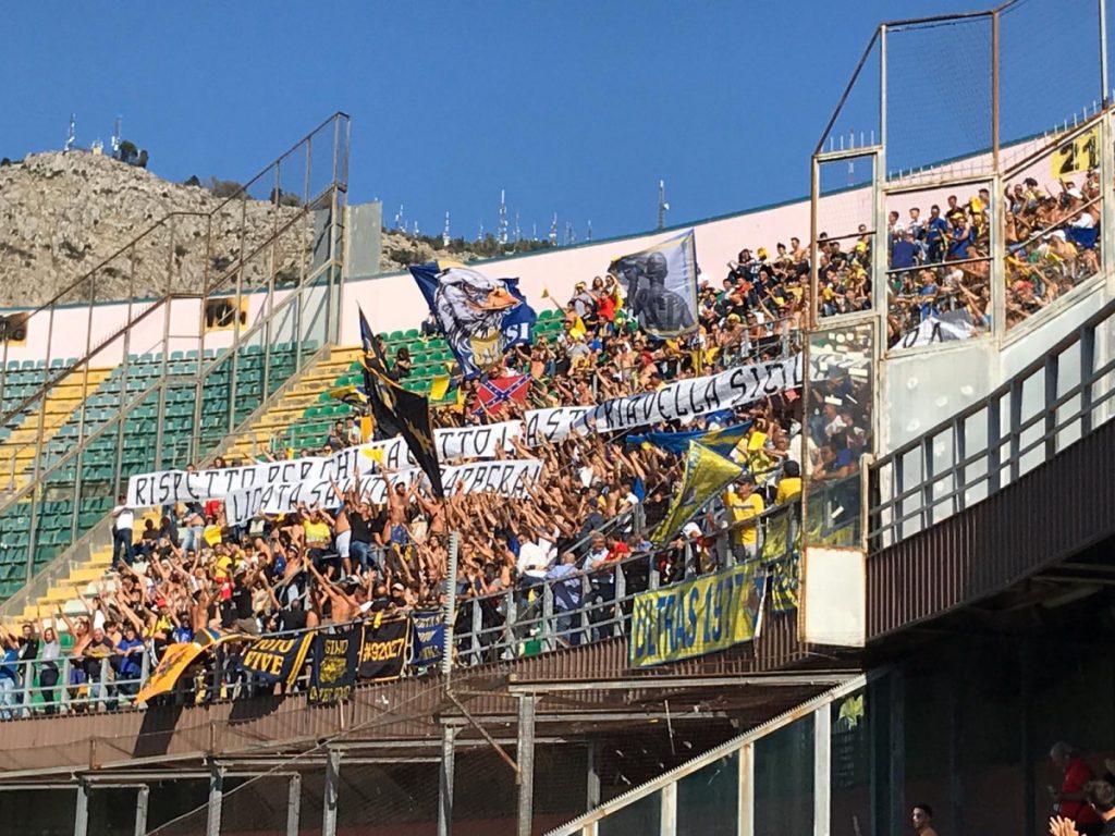 [VIDEO] Palermo-Licata, il momentaneo vantaggio gialloblu visto dal settore ospiti