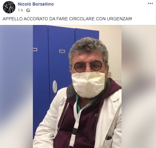 [VIDEO] L’appello accorato del dott. Borsellino, primario Oncologia “Buccheri La Ferla”