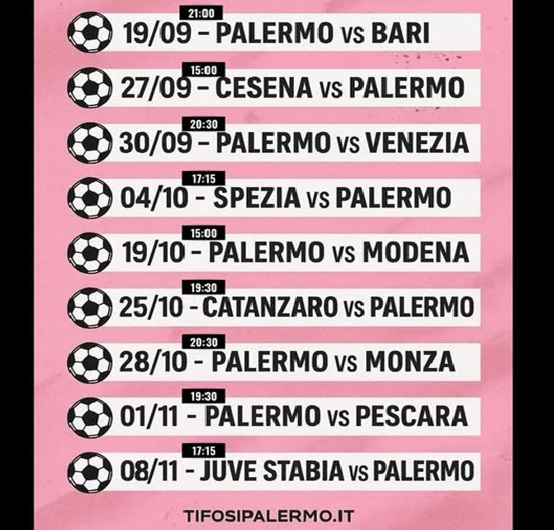 Palermo calendario